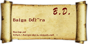 Balga Dóra névjegykártya